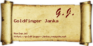 Goldfinger Janka névjegykártya